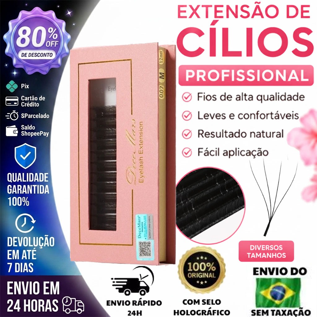 Eyelashes DECEMARS 4D Eyelash Extension Stretching Novelty Volume Maquiagem Híbrida (12 Row/Tray)
