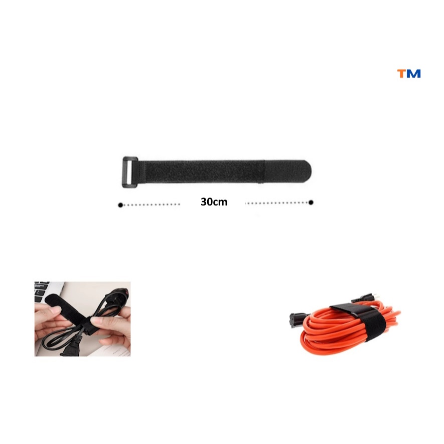 Abraçadeira Velcro Reutilizável 30cm — Prendedor Ajustável Organizador de Cabo Fio Gamer TV PC Mesa
