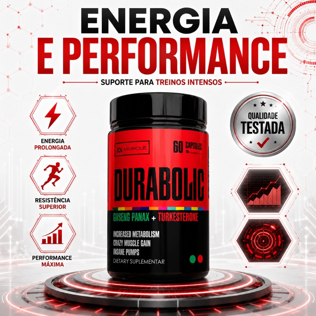 Durabolic Suplemento Massa Muscular Duração 60cpas 750mg Muscle