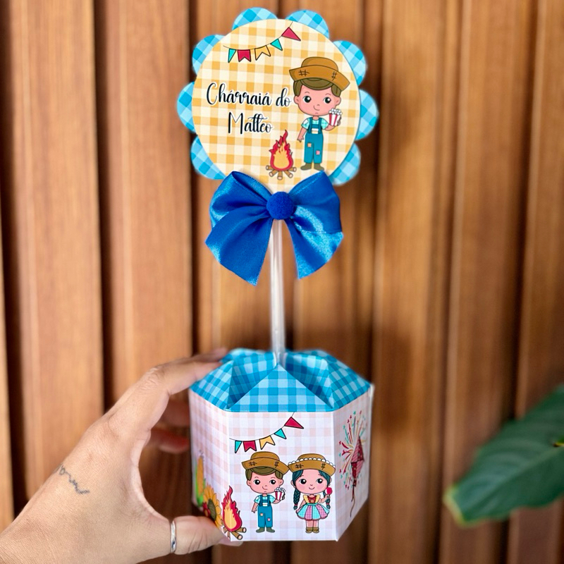 10 Unidades Centro de Mesa Festa Junina Arraial Chárraiá aniversário mêsversário chá de fraldas
