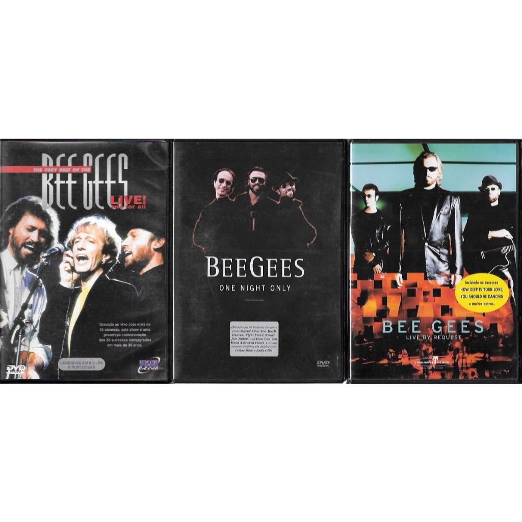 Kit 3 DVD: Bee Gees live! One for All + One Night Only + Live by Request (inclundo sucessos)
