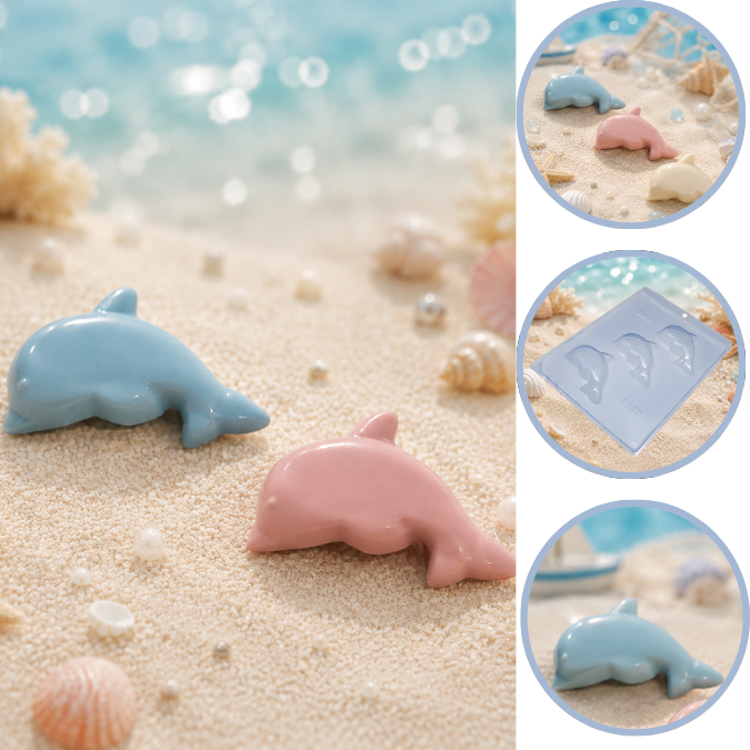 1~10FORMA SIMPLES GOLFINHO FUNDO DO MAR PRAIAS 9939 EM ACETATO BWB PARA BOMBOM, DOCES DE CHOCOLATE E CONFEITARIA.(CHOCO)