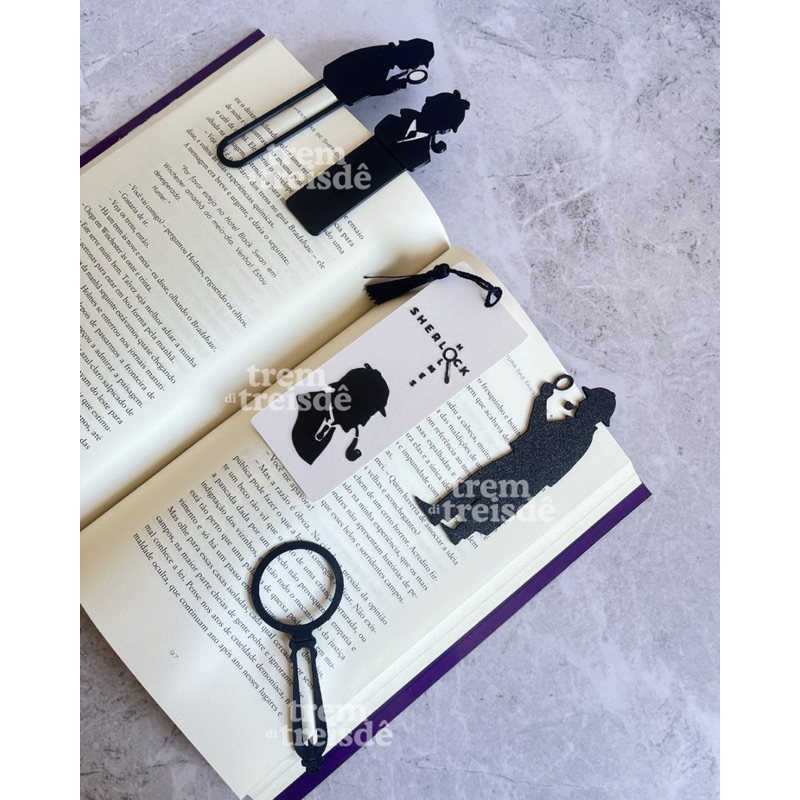 Kit Marcadores Sherlock Holmes Bookmark Detetive Leitura Geek Mistério Papelaria Criativa Impressão 3D