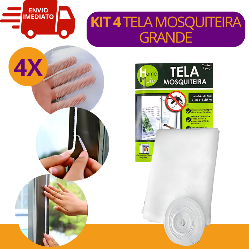 Telas Mosquiteiro 4/3/2/1 Grande Janela Auto Colante Contra Inseto Tela Para Mosquitos 1.50M X 1.80M