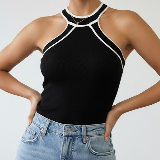 BLUSA FEMININA ROUPA ESTILOSA REGATA TRICOT MODAL VERÃO TENDENCIA 2026