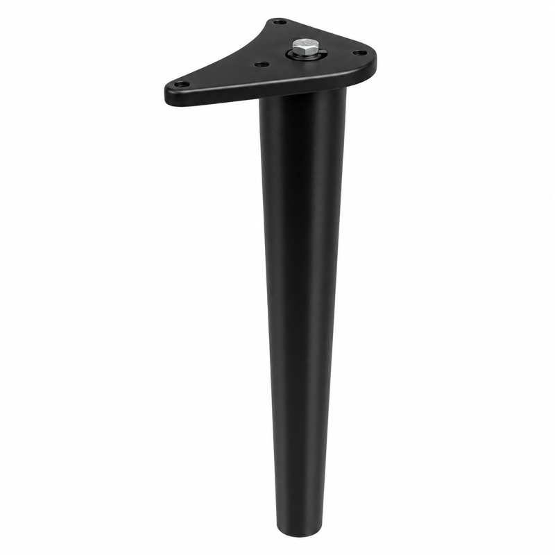 Pe Para Mesa Bancada Escritorio Escrivaninha Redondo Metal Regulavel Preto 73cm Sapata Tubo Aco Base Niveladora