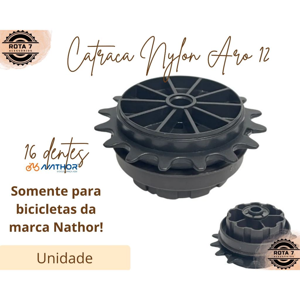 Roda Livre Catraca Pinhão Aro 12 Bicicleta Infantil Bike 16 Dentes - Nathor