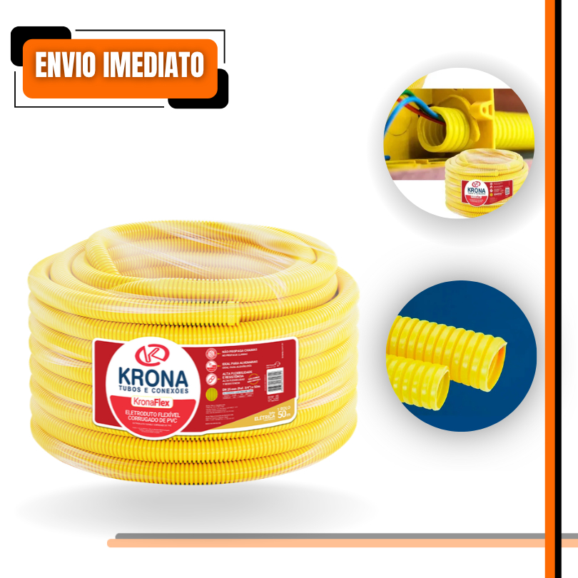 Eletroduto Krona 3/4 50m - Flexível, Resistente e Seguro