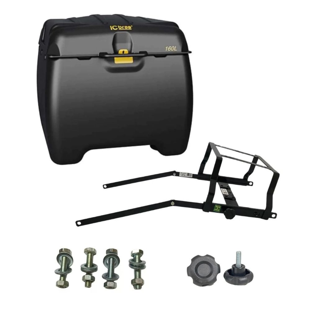 Caixa Baú Moto 160L Icbras + Suporte Trava Mais Deslizante Com Regulagem Para Garupa / Escolha sua moto