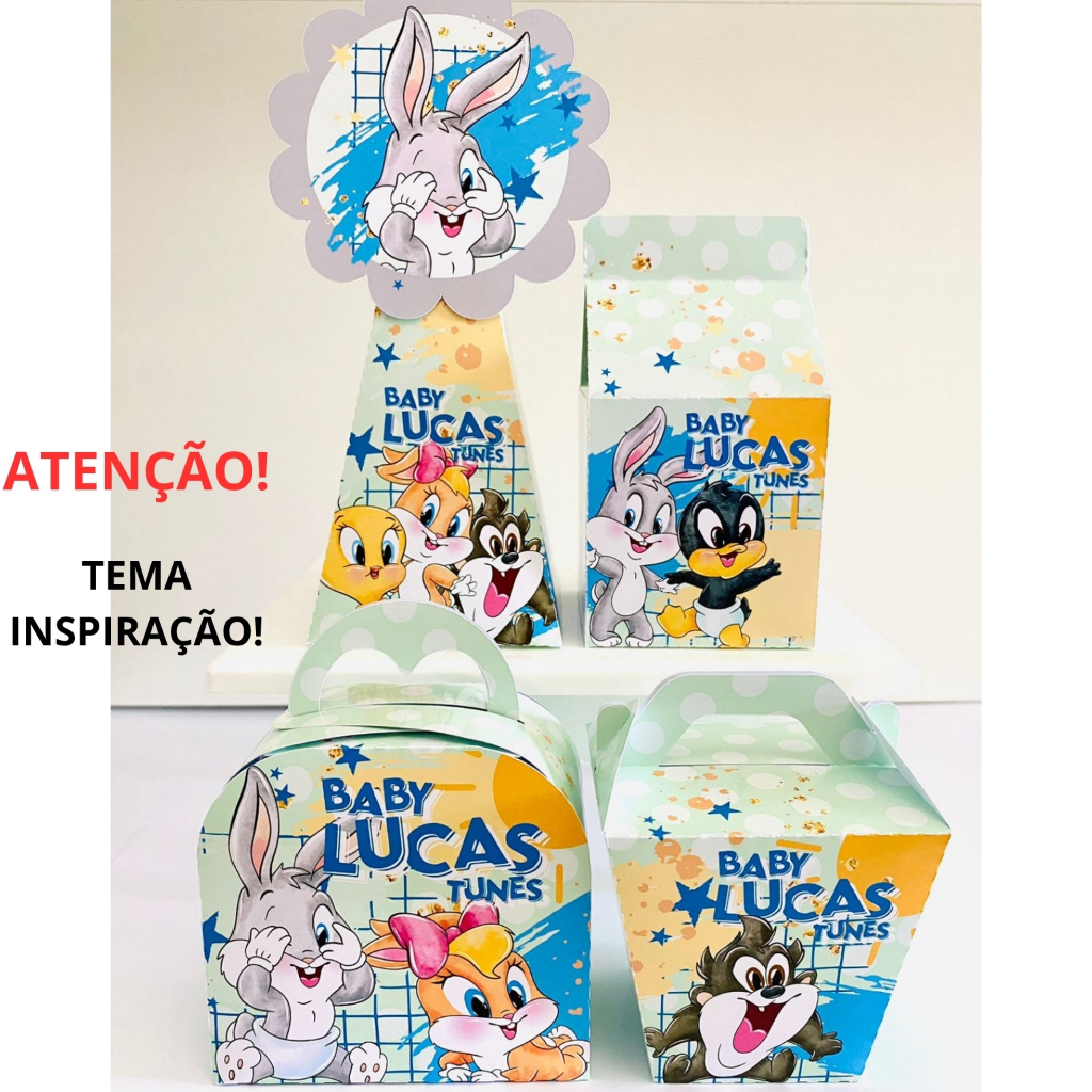 PEGUE E MONTE - Caixinhas Personalizadas LOONEY TUNES MENINO -  festa lembrancinha aniversário infantil