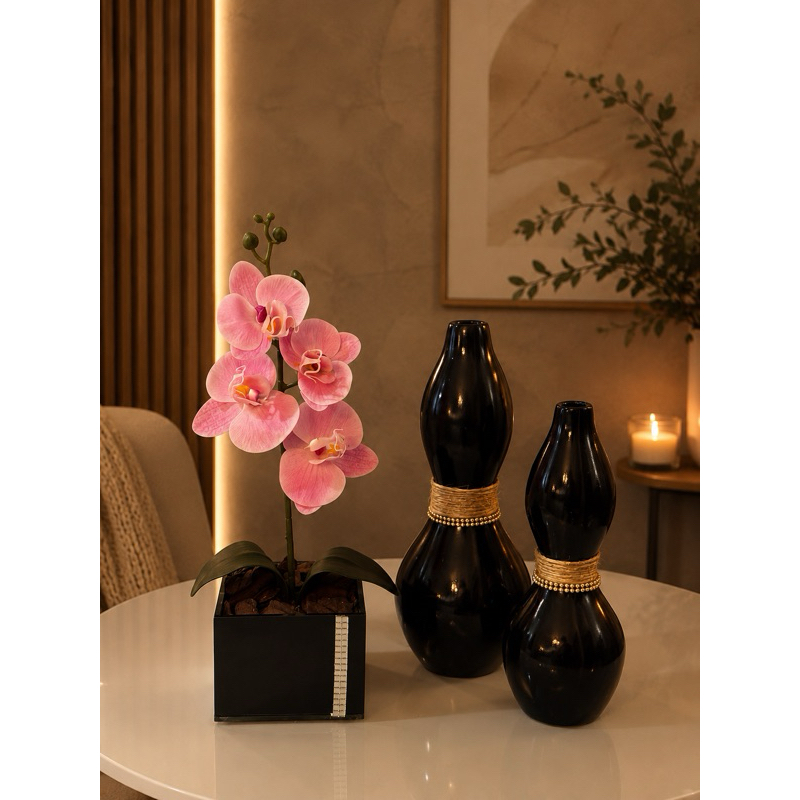arranjo de orquídea vaso decorativo/ kit decoração
