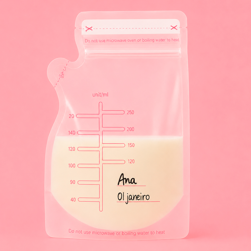 Kit 10/20/40 Saquinhos para Leite Materno – Armazenamento Seguro e Prático para o Dia a Dia do Bebê