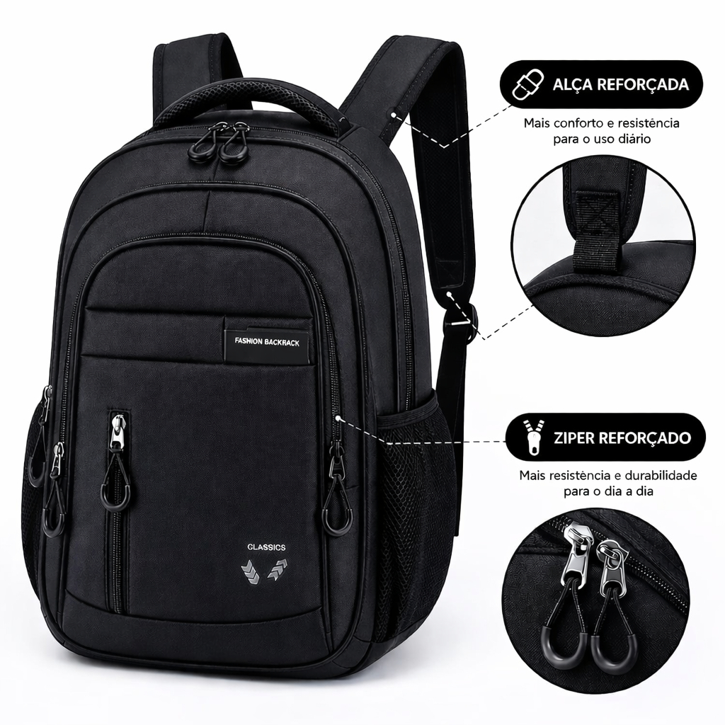 Mochila Masculina Feminina Reforçada Impermeável Notebook Grande Com Cabo De Aço Trabalho Faculdade Escolar