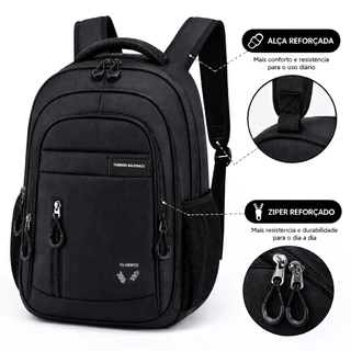 Mochila Masculina Feminina Reforçada Impermeável Notebook Grande Com Cabo De Aço Trabalho Faculdade 