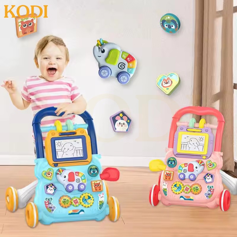 Andador Empurrador Infantil Musical Educativo Quadro Mágico Bebê Yuupi Rosa P20