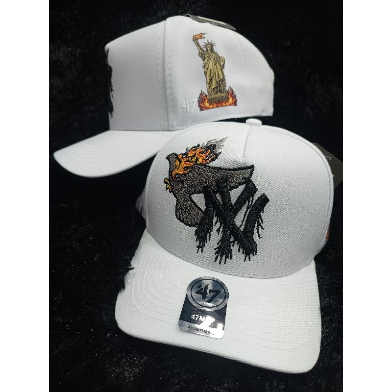 Boné da NY Bombeta da LA Liga Americana de Baseball Bordado Aba Semi Reta Fecho Snapback