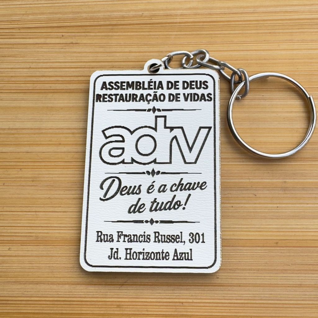 Kit Chaveiro Personalizado Assembleia de Deus MDF ADV Deus é a Chave