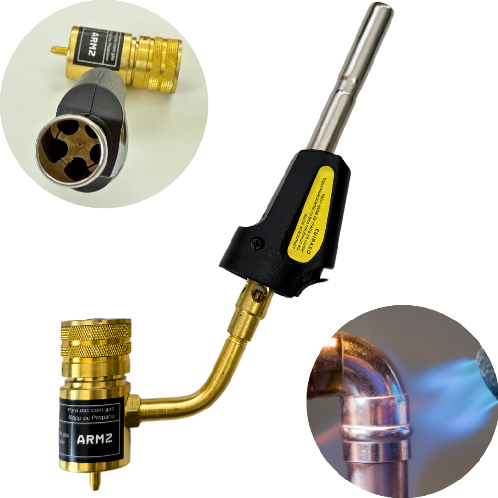 Maçarico Turbo Tocha Portátil Refrigeração Hand Torch Bico Ajustável