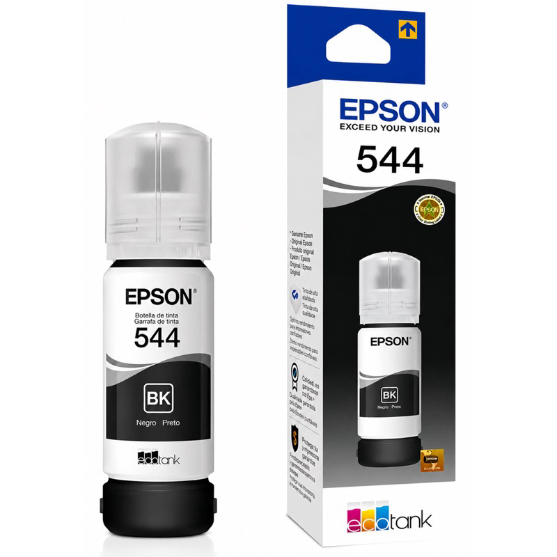 1 Unidade Tinta Epson T544 preto de 65 mL L1250 L3250 L5290 L3150 Envio Rápido Para Todo Brasil Entrega No Mesmo Dia