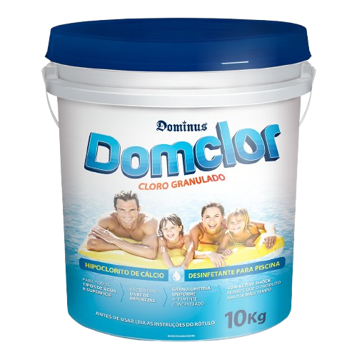 Cloro Granulado Domclor 10kg Dominus – Hipoclorito de Cálcio 65%