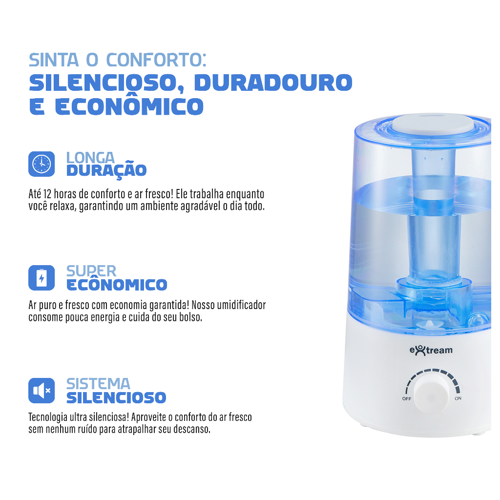 Umidificador de Ar Ultrassônico 2L OYA Extream Good Breathing - Silencioso e Compacto Bivolt — imagem 2 de 2