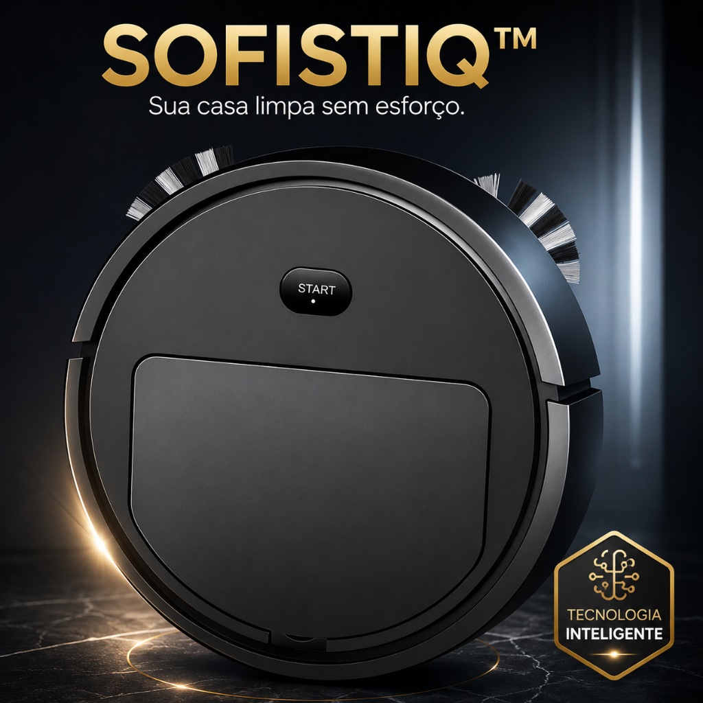 Aspirador Robô Inteligente SOFISTIQ™ Recarregável 110V Slim 2800Pa Anti-Colisão Silencioso