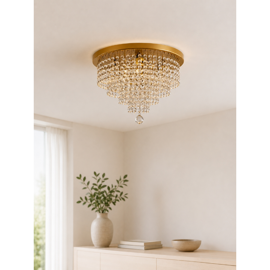 Lustre Cristal Acrílico – 40cm | Dourado | G9 LED — imagem 2 de 2
