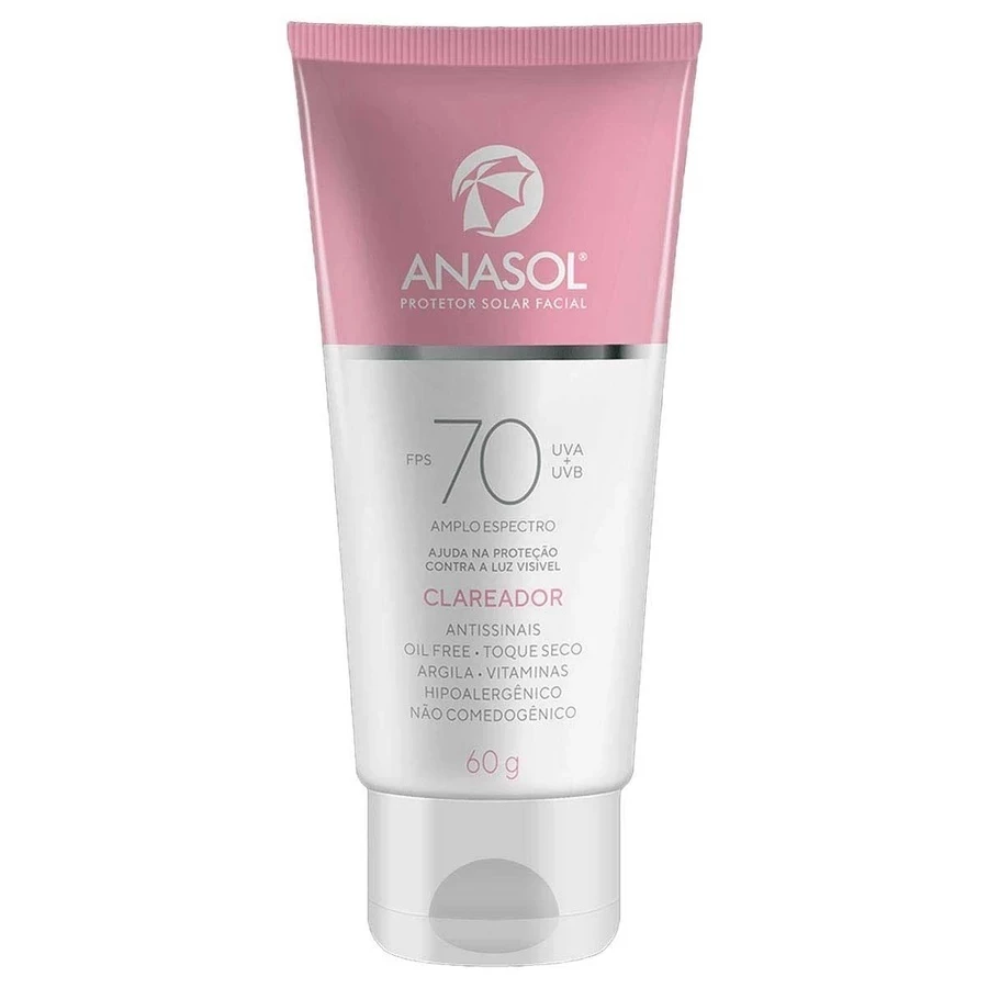 Anasol Protetor Solar Facial FPS70 - Clareador - 60g