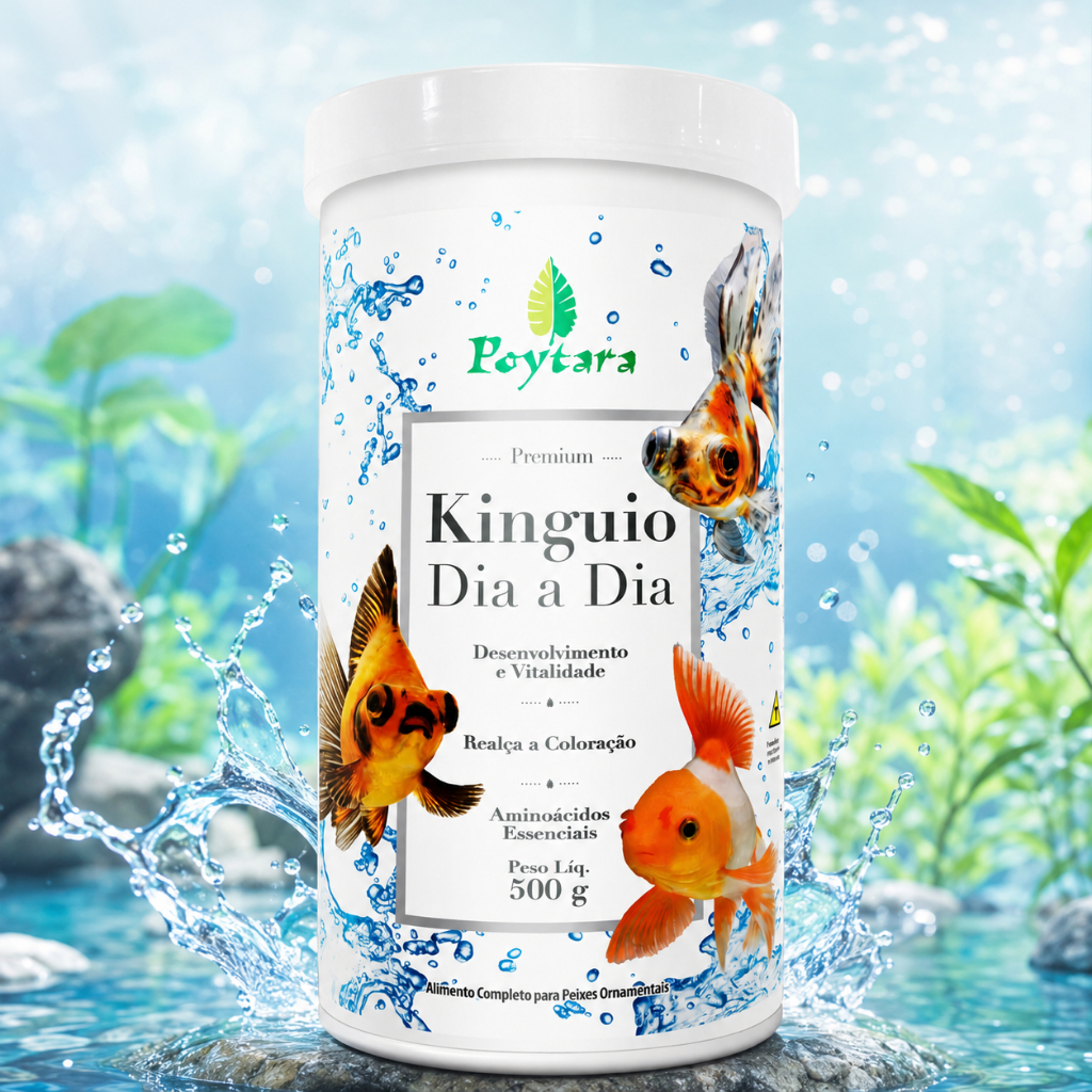 Ração Poyata Kinguios Dia A Dia Pote 500gr para Kinguios Poytara Ração Peixe Ornamental Envio Rapido