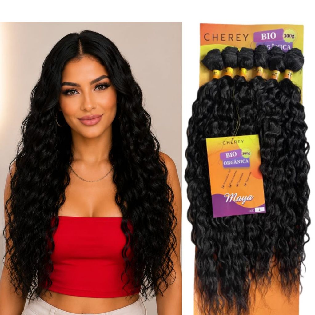 Cabelo bio orgânico maya para entrelaçamento cachos soltos