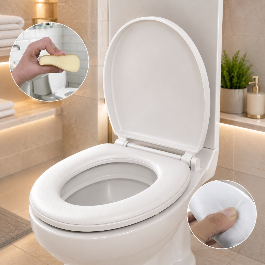 Assento Sanitário Almofadado Oval Branco Confortável Premium