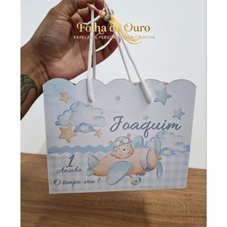 Sacolinha /Sacola  Personalizada o tempo Voa Peguei  Monte / lembrancinha