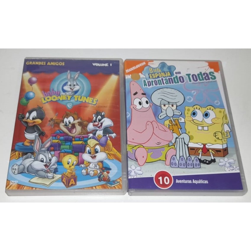 2 Dvd´s Infantis Raros - Baby Looney Tunes(Grandes Amigos)& Bob Esponja,Aprontando Todas - Em Muito Bom Estado