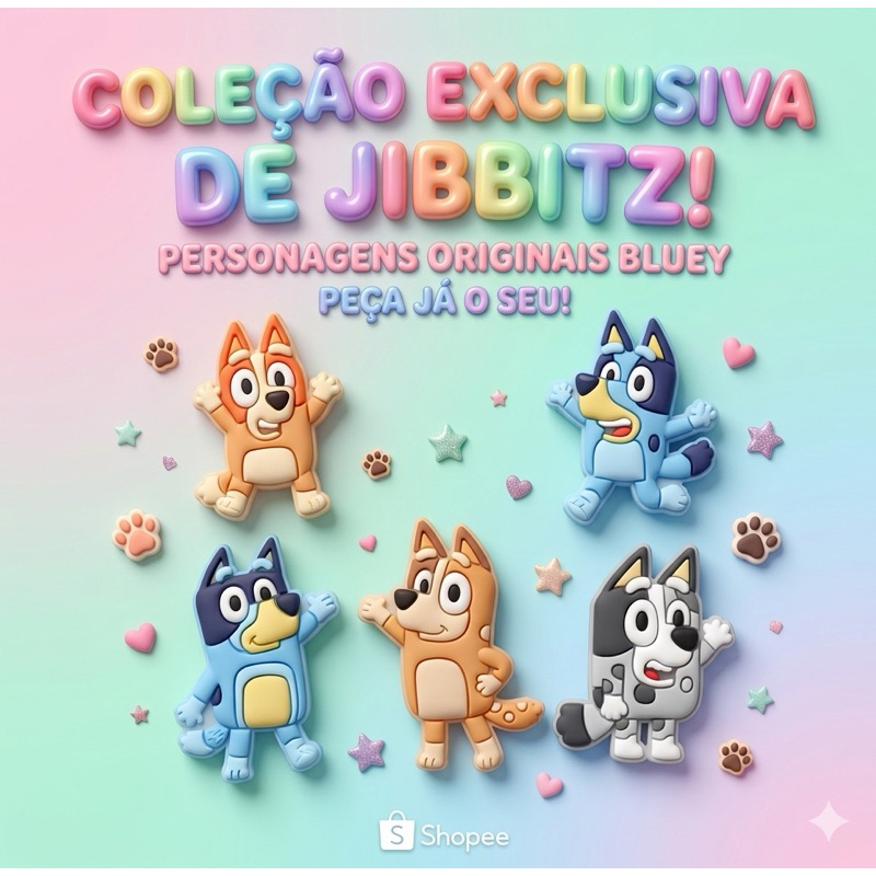 Kit 5 Pins para Babuche Cachorrinhos  Apliques Emborrachados