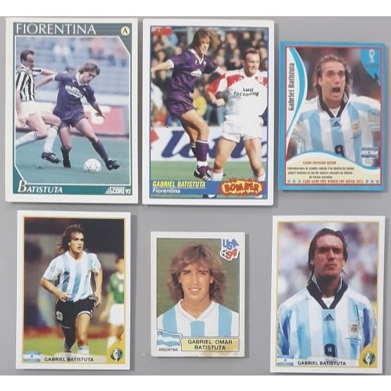 Lote Com 6 Figurinhas / Cards Batistuta - Todas Diferentes - Copa 94 e Outras - Bom Estado
