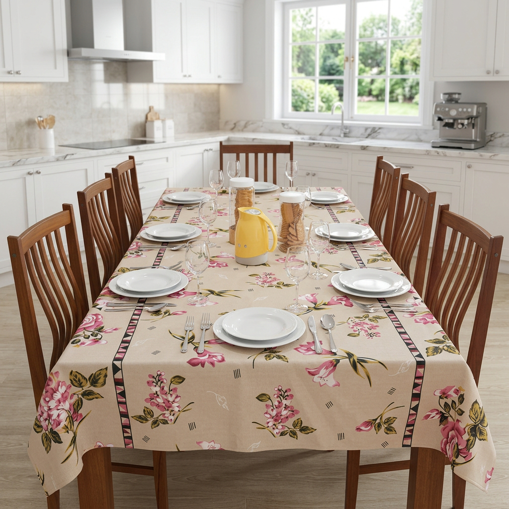 Toalha forro De Mesa Premium Linho 08 Lugares 2,50 X 1,50 Rose