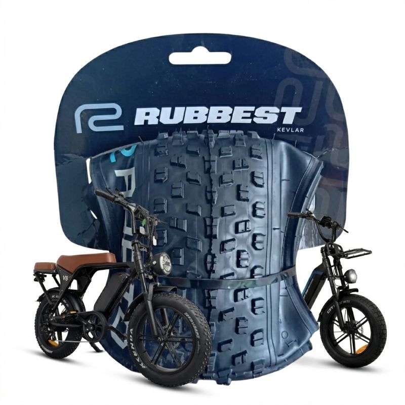 Pneu Gordo E-bike 20x4.0 Rubbest Rapid Dobrável Kevlar Para Bicicleta Elétrica Fat Bike