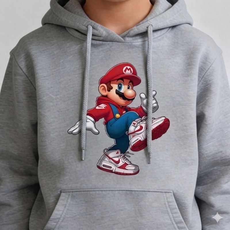 Moleton Canguru Blusa De Frio Casaco Infantil  Unissex Mario Broz  Premium  Trend