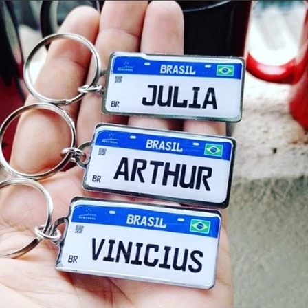 Chaveiro Placa Mercosul Personalizável