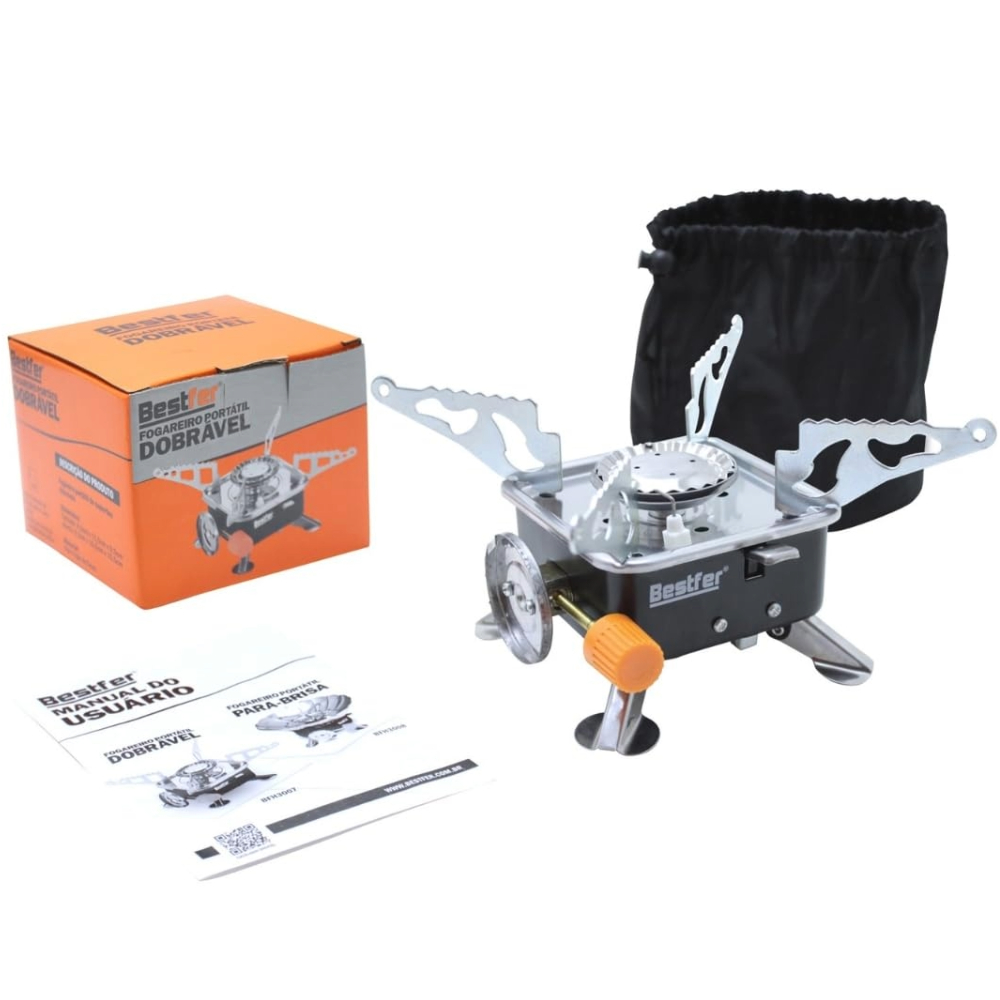 Fogareiro Portatil Dobravel Para Camping E Viagem