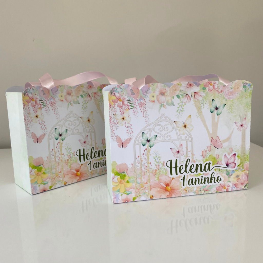Sacolinhas Personalizadas Jardim das Boroletas aquarelada - Lembrancinhas Aniversário - festa infantil