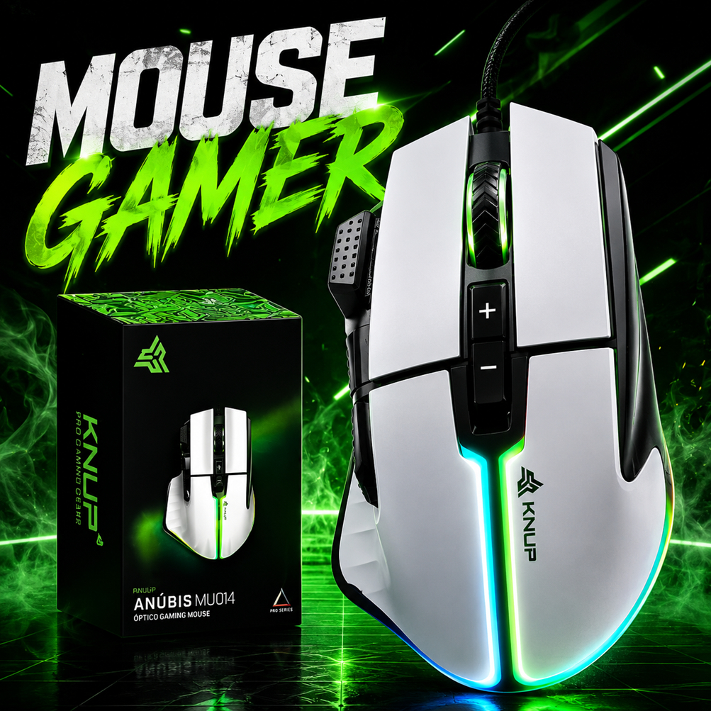 Mouse Gamer Profissional 7200 DPI Alta Precisão LED RGB Óptico Com Fio USB Ergonômico Para PC Computador Notebook Jogos