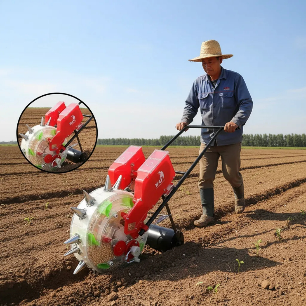 Plantadeira Adubadeira Manual 3kg 7 Bocas Com 2 Reservatórios Planta E Fertiliza Ao Mesmo Tempo