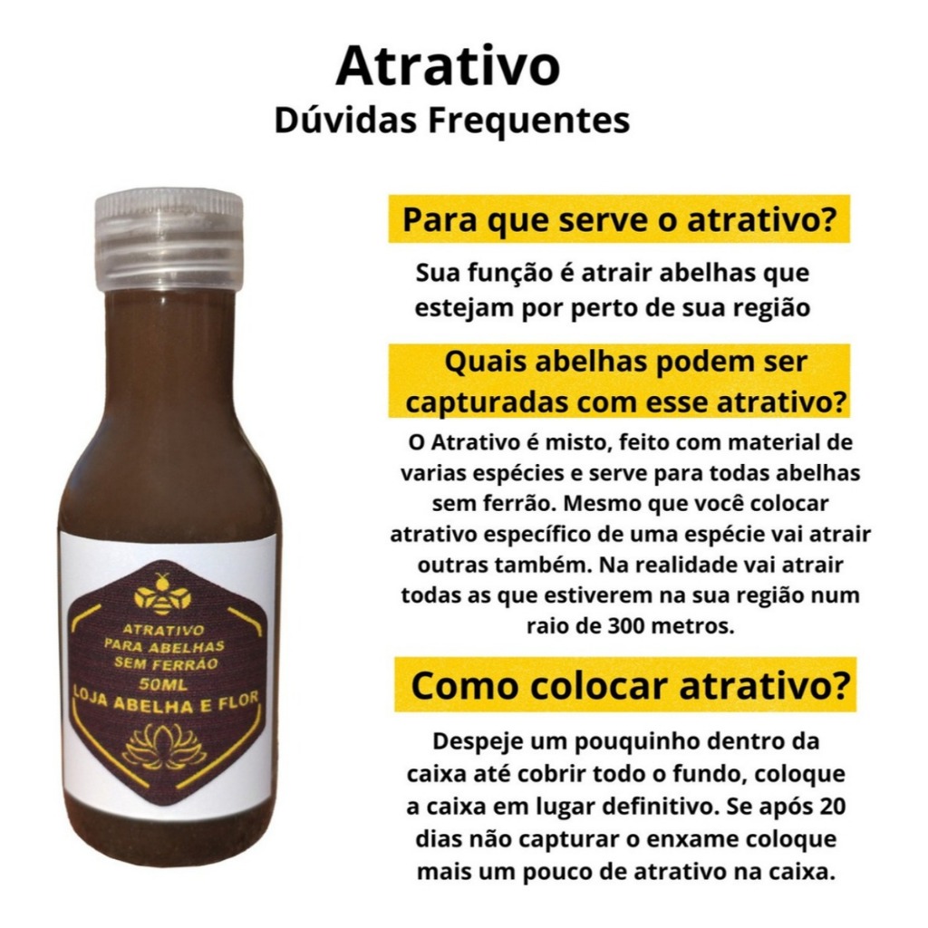 Atrativo Para Abelha sem ferrao Jataí 50 Ml + 2 Rolinhos De Cera — imagem 2 de 2