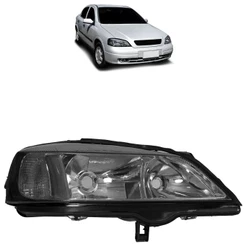 Farol Dianteiro Astra 1998 1999 2000 2001 2002 Máscara Cromada Foco Duplo Lente Fumê Lisa Acrílico
