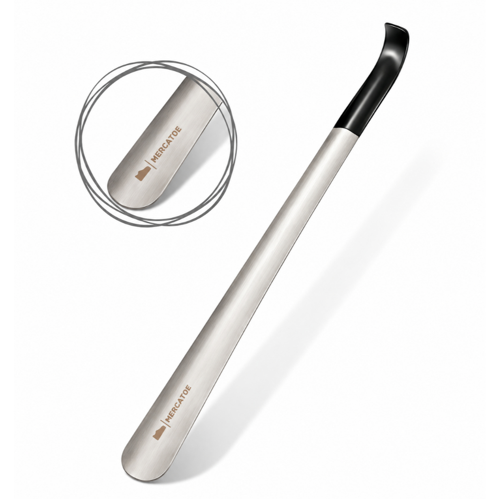 Calçador de AÇO INOX PREMIUM De Sapatos Longo 42cm INOX ESCOVADO - Bonito e Durável | MERCATOE