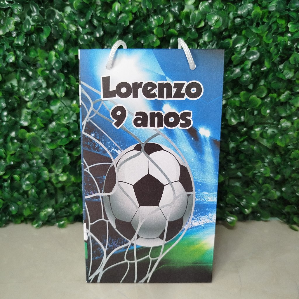 Sacolinhas Personalizadas Futebol Lembrancinhas Infantil com Nome e Idade