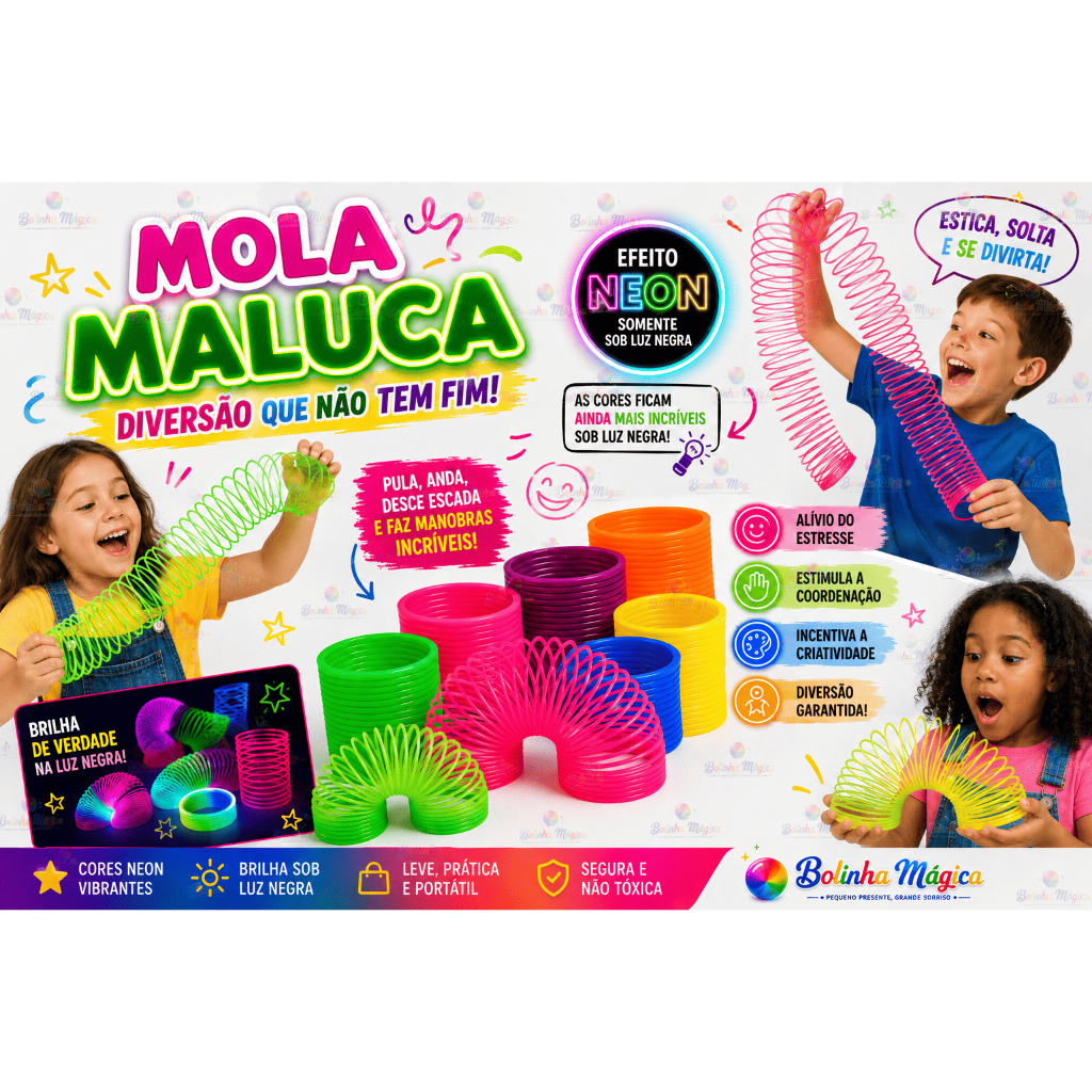 10 Mola Pulseira Maluca Grande Neon Brinquedo Promoção Festa Lembrancinha Prenda