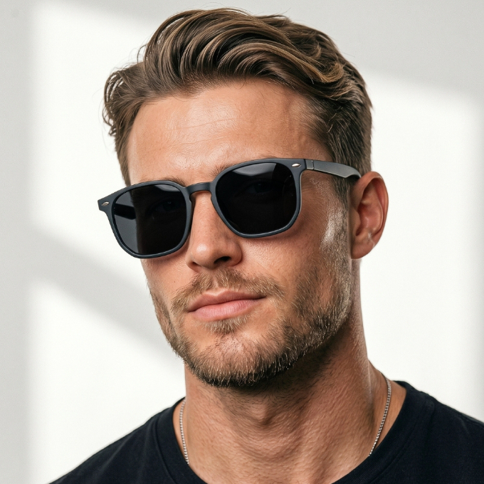 Imagem Óculos de Sol Tulum Preto Fosco Hexagonal Premium Flexível Retrô Oldstyle uv400 Feminino Masculino