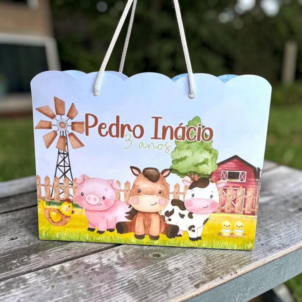 Sacolinha FAZENDINHA MENINA E FAZENDINHA MENINO Personalizado Sacolinha Lembrancinha Aniversário
